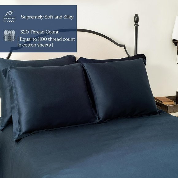 Delara 100% Eucalyptus Lyocell Tencel Euro Sham Pack of 2(26"X26) - Picture 1 of 3